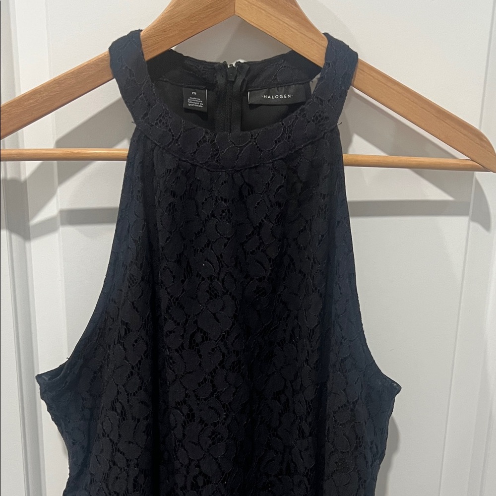 Halogen Black Lace‎ Halter Top, Size Medium - Picture 4 of 5